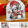 Christmas Acrylic DIY Diamond Art Painting Napkin Holder Set (Penguin Snowman)