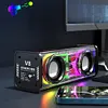Transparent Bluetooth Speaker RGB Light Wireless Bluetooth Speaker Dual Subwoofer Desktop Speaker TWS High Volume Mecha Cannon