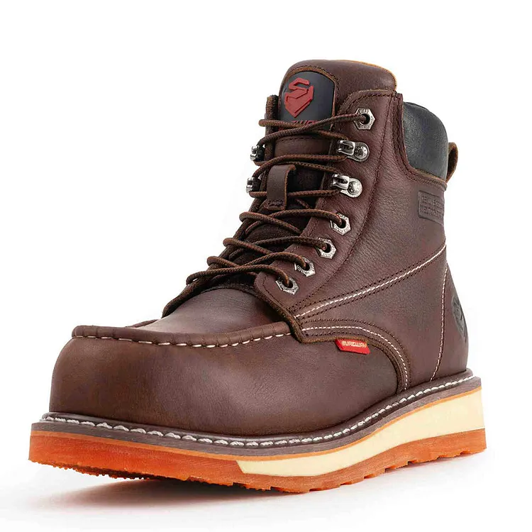 SUREWAY 6 Inch Mens Moc Composite Toe Waterproof Work Boots