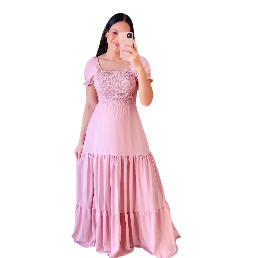 Brownm Brownm New Spring And Summer Women's Dress A Word Broken Shoulder Long Pure Fairy Dress