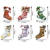 (US Local)6pcs Xmas Stockings  DIY Diamond Art Pendant Wall Door Decoration