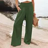 Pantalon smock&eacute; &agrave; poches en m&eacute;lange de lin Fresh Air