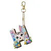 (US Local)PET Double Sided Special Shaped Easter Alphabet DIY Diamond Painting Keychain