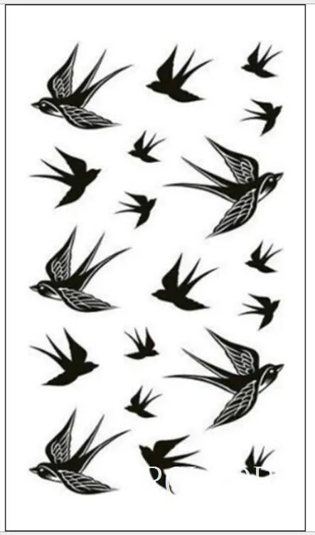 Waterproof Temporary Tattoo Sticker Swallow fly bird Flash Tatoo Fake Tatto arm leg Wrist Foot hand For Girl Men Women kids