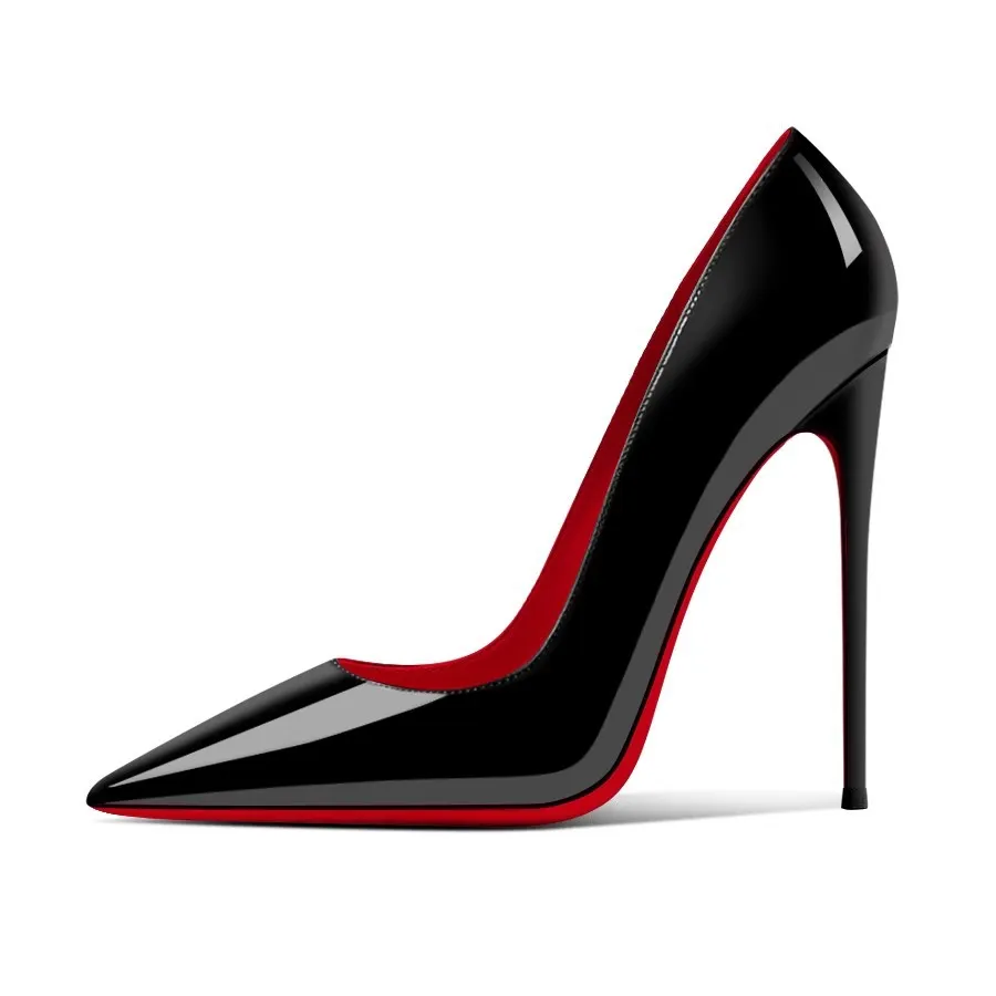 Breakj Breakj High-Heeled Women's Fine Red Background Red Inside Sexy Bed Flirting Super High 10Cm Naked Paint Leather Single Shoes