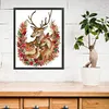 >SALE<Full Embroidery Cotton Thread 14CT Printed Xmas Deer Family Cross Stitch 36x47cm