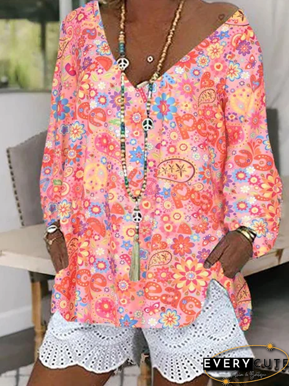Women's Cotton Floral Print Top