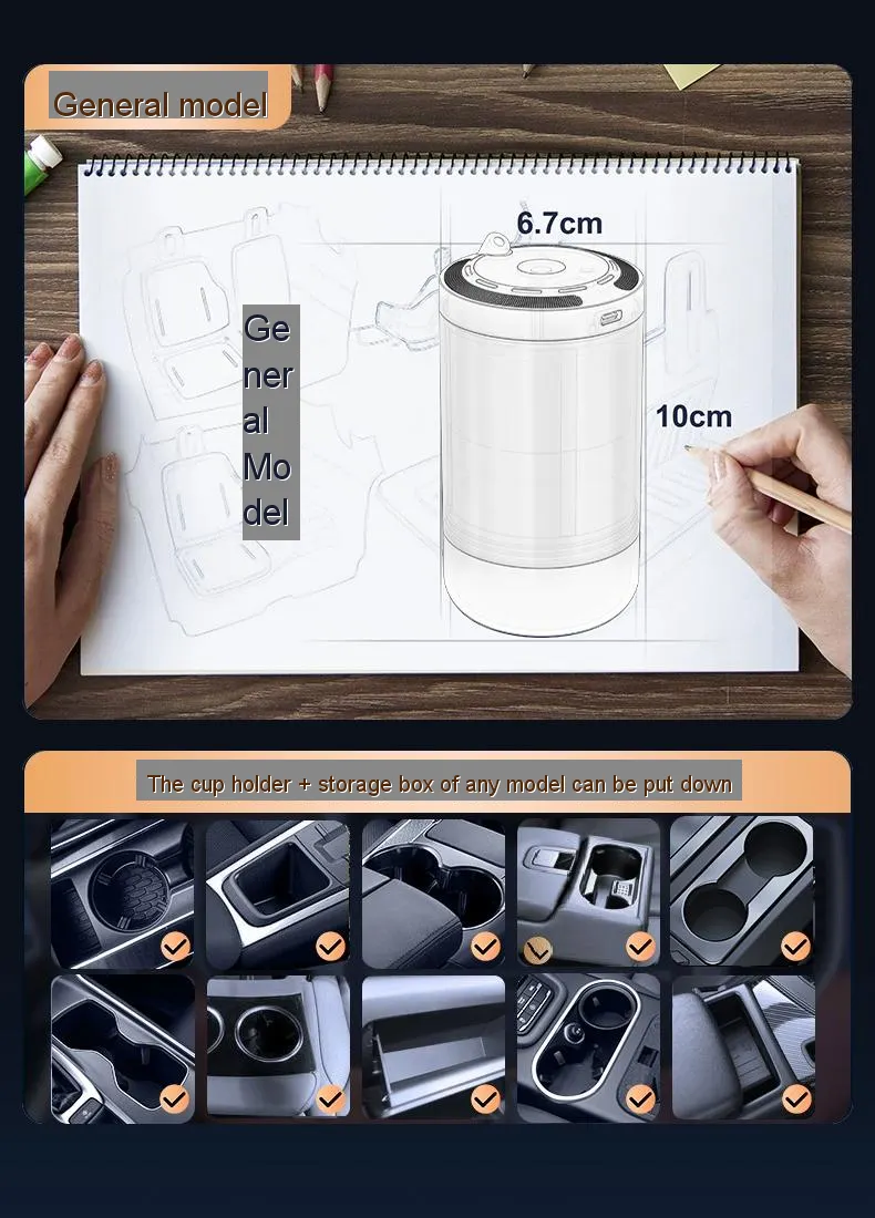 Smart car air freshener, automatic induction atomization, adjustable concentration, USB charging, customized car logo