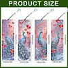 (US Local)8Pcs DIY Peacock Diamond Painting Art Bookmarks with Crystal Pendants for Gift