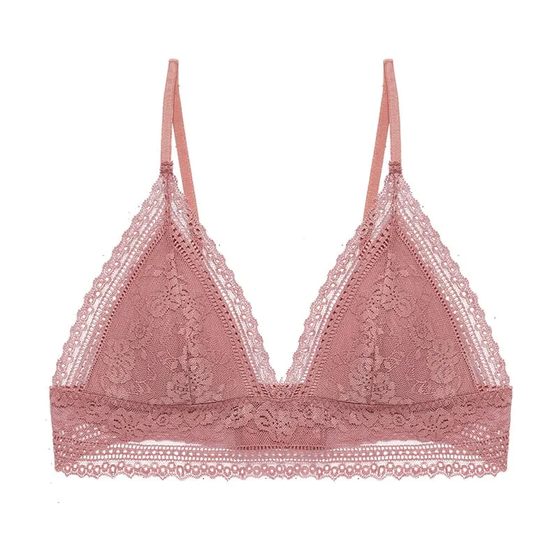 Sexy Bra Woman Lace Bralette Push Up Bras Deep V Wireless Underwear Female Seamless Brassiere Triangle Cup Lingerie Bralet Top