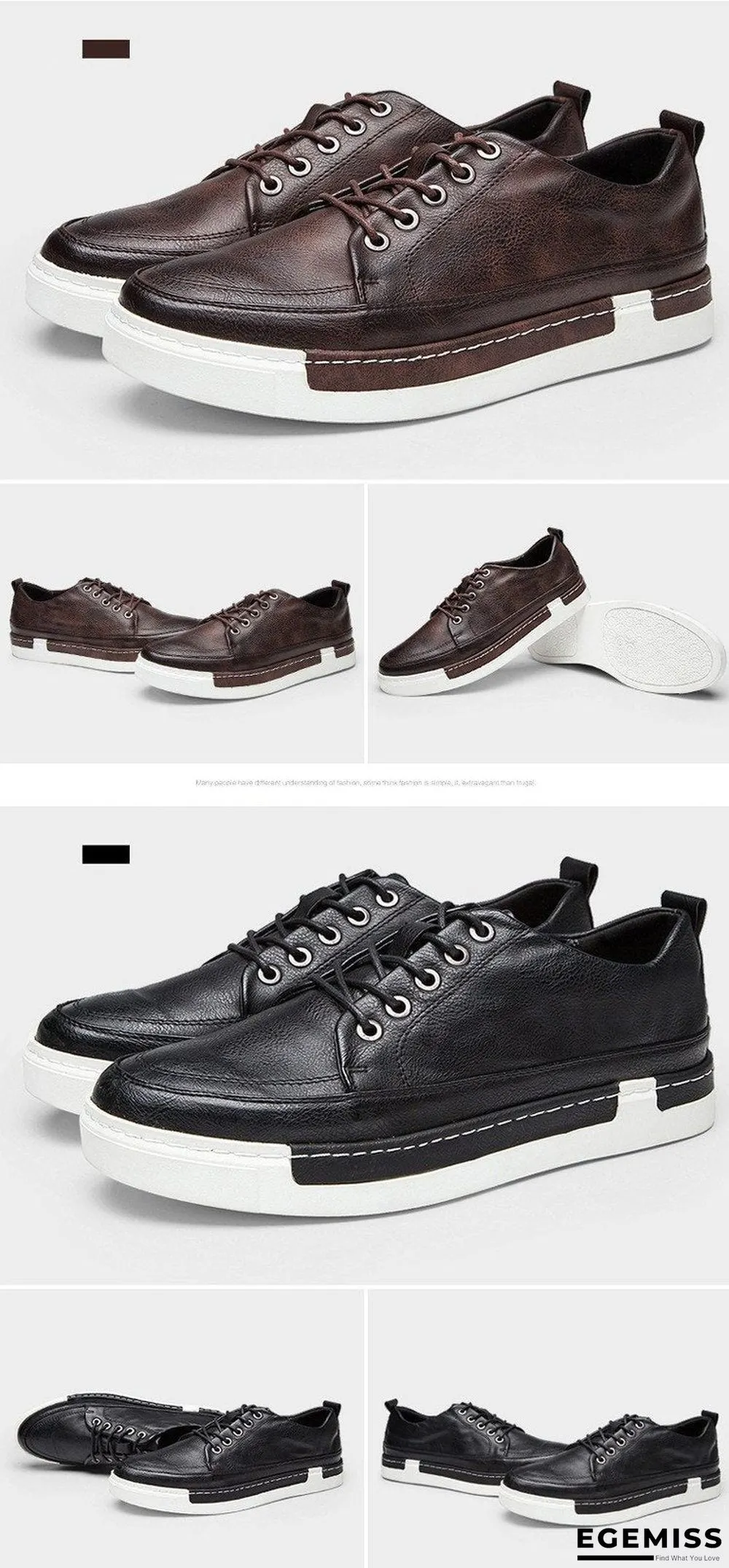 Casual Shoes Men Fashion Vintage Shoes Brown Brand Male Shoes Genuine Leather Men's Leisure Shoes | EGEMISS