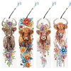 (US Local)4Pcs Special Shape Flowers Yak 5D DIY Diamond Painting Bookmark for Beginners
