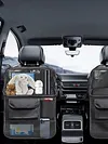 Car Backseat Organizer with Foldable Table Tray Seat Back Protectors Kick Mats