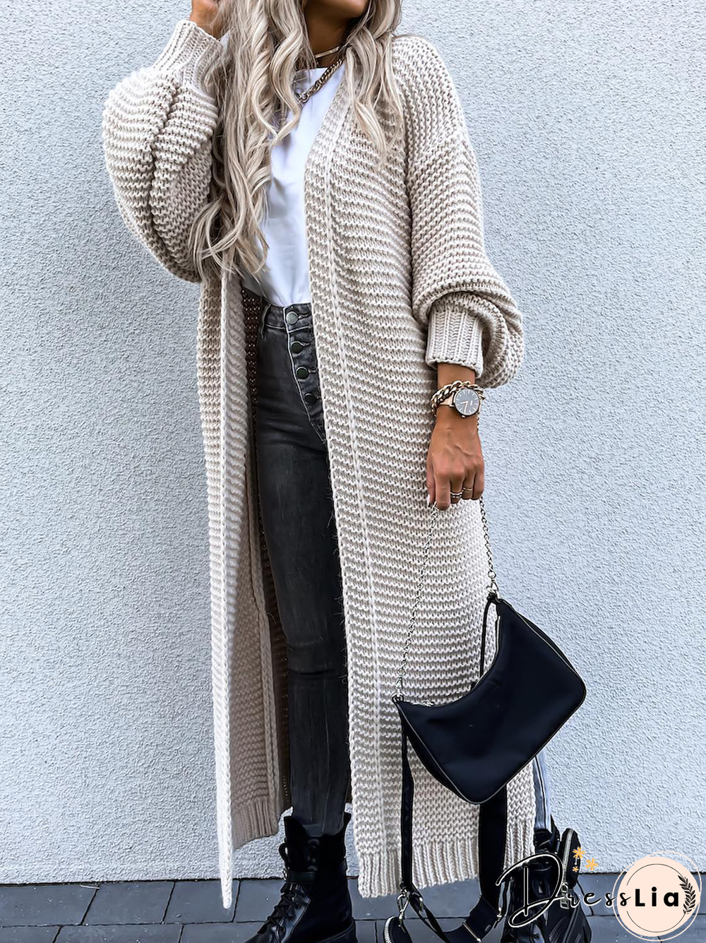 Casual Loose Plain Sweater Cardigan Coat