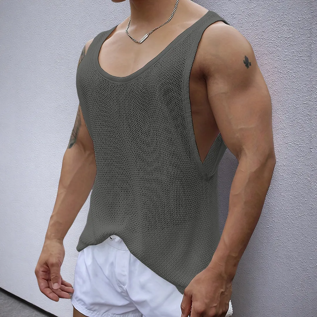Uveng Uveng Men's New Summer Men's Sleeveless Knits Casual Loose Knits