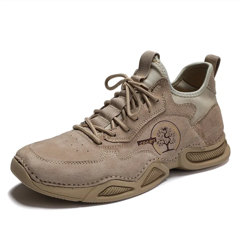Big Size Men's shoes Genuine Leather Men Casual Shoes Fashion Breathable Outdoor Shoes Men Lace-Up Flats Comfortable Moccasins