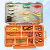 63pcs Fishing Lures Kit Soft and Hard Bait Set with Tackle Box Fishing Lures Set