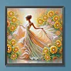 Sunflower Girl-Partial Special Shaped Diamond painting 30*30CM
