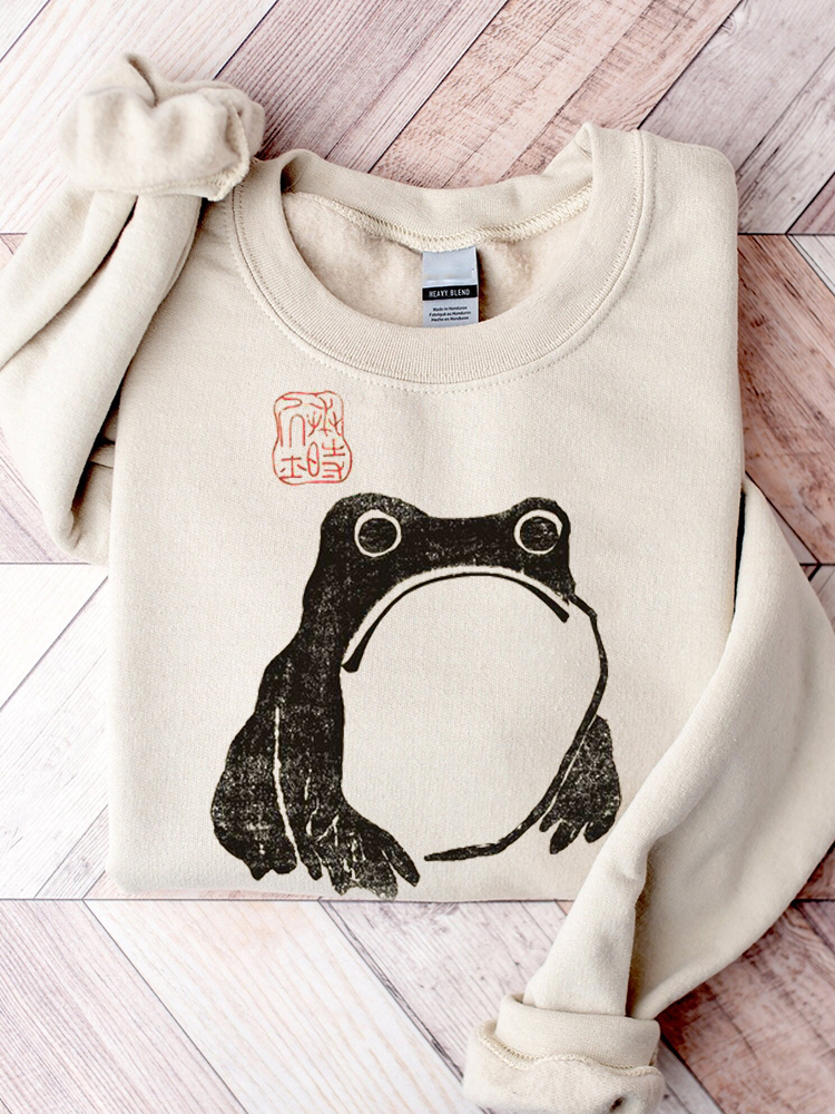 Frog Ancient Japanese Art Comfy Sweatshirt