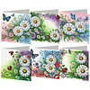 6Pcs Diamond Painting Daisies Greeting Card Set with Envelopes for Beginner Adult Holiday Gifts