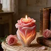 3D Rose Flower Mould Silicone Wave Spiral Candle Mould Reusable Easy To Demold for Wedding Valentine Day DIY Home Decor Gift (Style B)