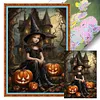 (Multi-Style) Halloween Castle Witch Cat-11CT Stamped Cross Stitch 40*60cm/15.75*23.62in(Big Size)