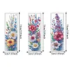 DIY 3Pcs Flowers-Diamond Painting Bookmark