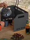 3 Plates Camping Stove Windscreen Foldable Cooking Burner Windproof Screen Tool