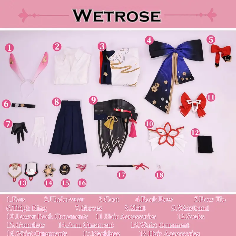 [Wetrose] Pre-Order Honkai Star Rail Evanescia Kimono Style Game Outfit Cosplay Costume