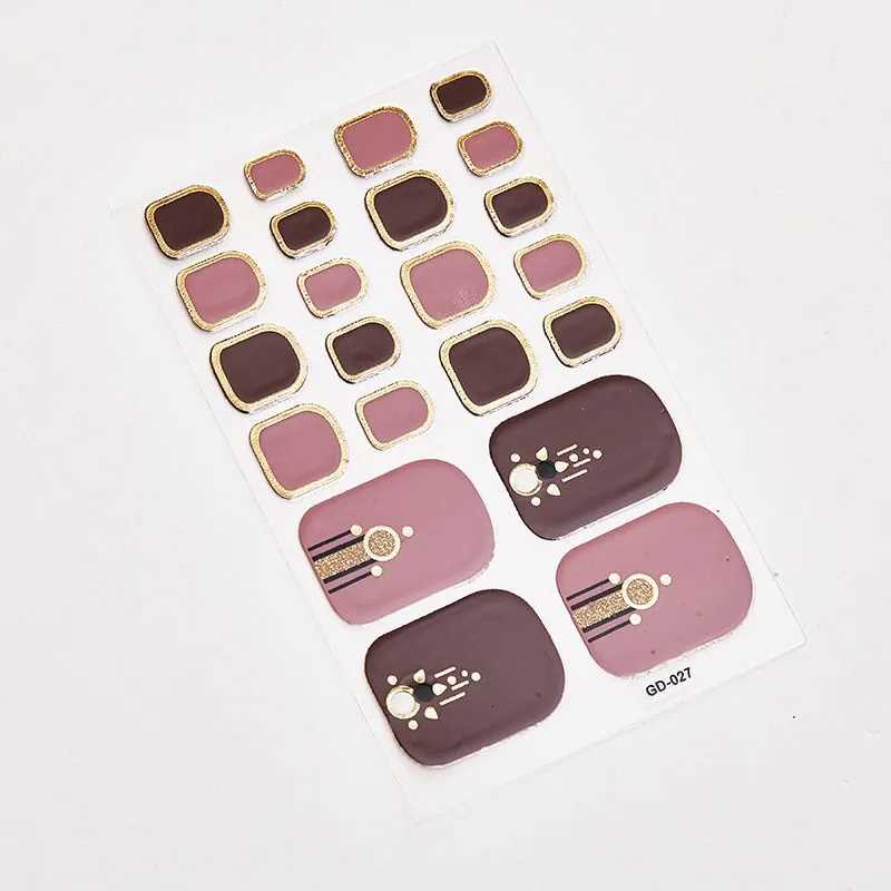 22 Tips/Sheet Shiny Nail Decoration Nail Adhesive Nail Accesoires Nail Art Decoration Nailart Sticker Adesivos Nail Tape