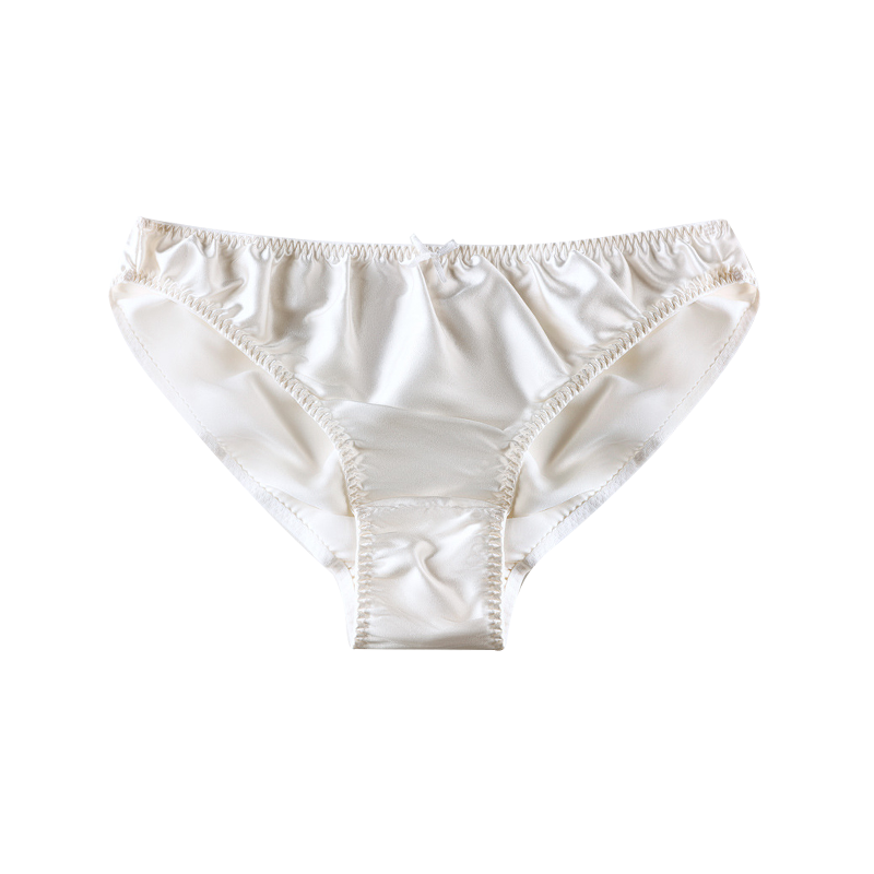 Simple Bowtie Decoration Silk Panties REAL SILK LIFE