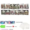 12pcs DIY Christmas Snowman Diamond Painting Greeting Card