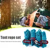 4x 4mm Tent Wind Rope Cord Camping Reflective Lanyard with Buckle (Blue)