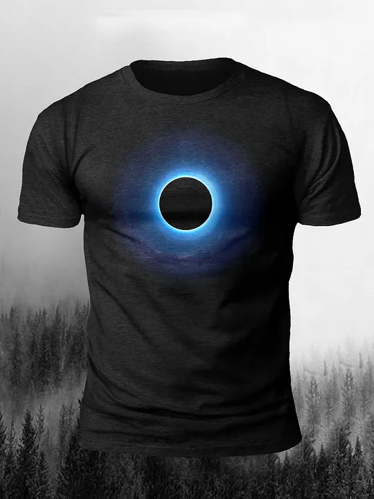 Black Hole Printed Men's Short Sleeve T-shirt