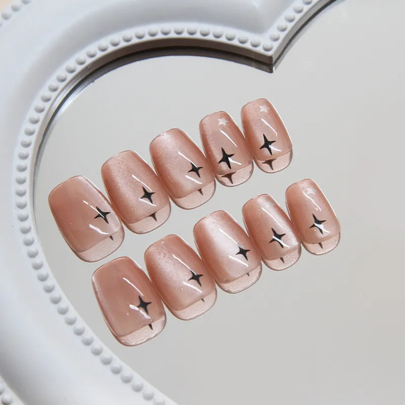Churchf Churchf Eye Wearing Nail Star Flash Removable Nail Simple Ins Wind Short Nail Patch