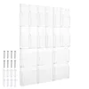 [US Local Warehouse] 18 Slot Acrylic Brochure Pamphlet Holder Wall Mount 6 Magazine 12 Pamphlet Pockets Wall Pocket Organizer 10/5inches Trifold Brochure Holder for Flyer Literature Menu Advertise