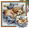 (Multi-Style) Sleeping Dog Cat-11CT Stamped Cross Stitch 40*40cm