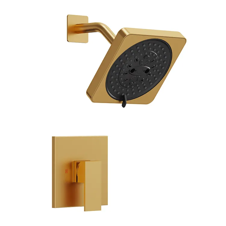 EVERSTEIN Pressure Balance 7-Spray Shower System Brushed Gold SFS-1130-GD