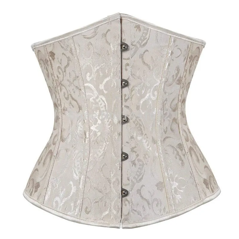 Corset Underbust Top Body Shaper for Wome Waist Cincher Sexy Gothic Plus Size Corpete Corselet Fashion Black White Red Blue Rose