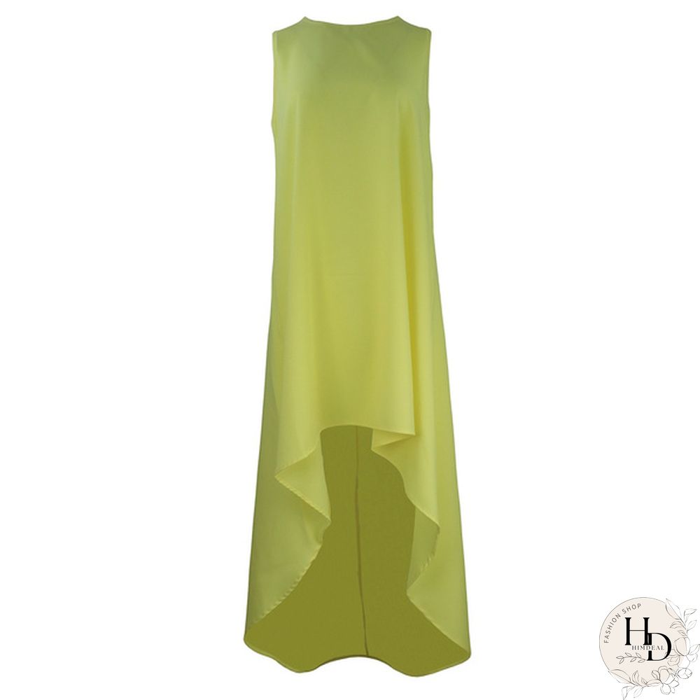 Women Summer Bohemian White Irregular Beach Dress Loose Flare Dress Tunic Female Sleeveless Beachwear Solid Boho Gowns Dresses
