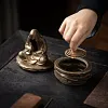 Ceramic Incense Holder for Cone and Coil - Incense Burner Holder Zen Decor with Buddha Statue Design Protection from Evil