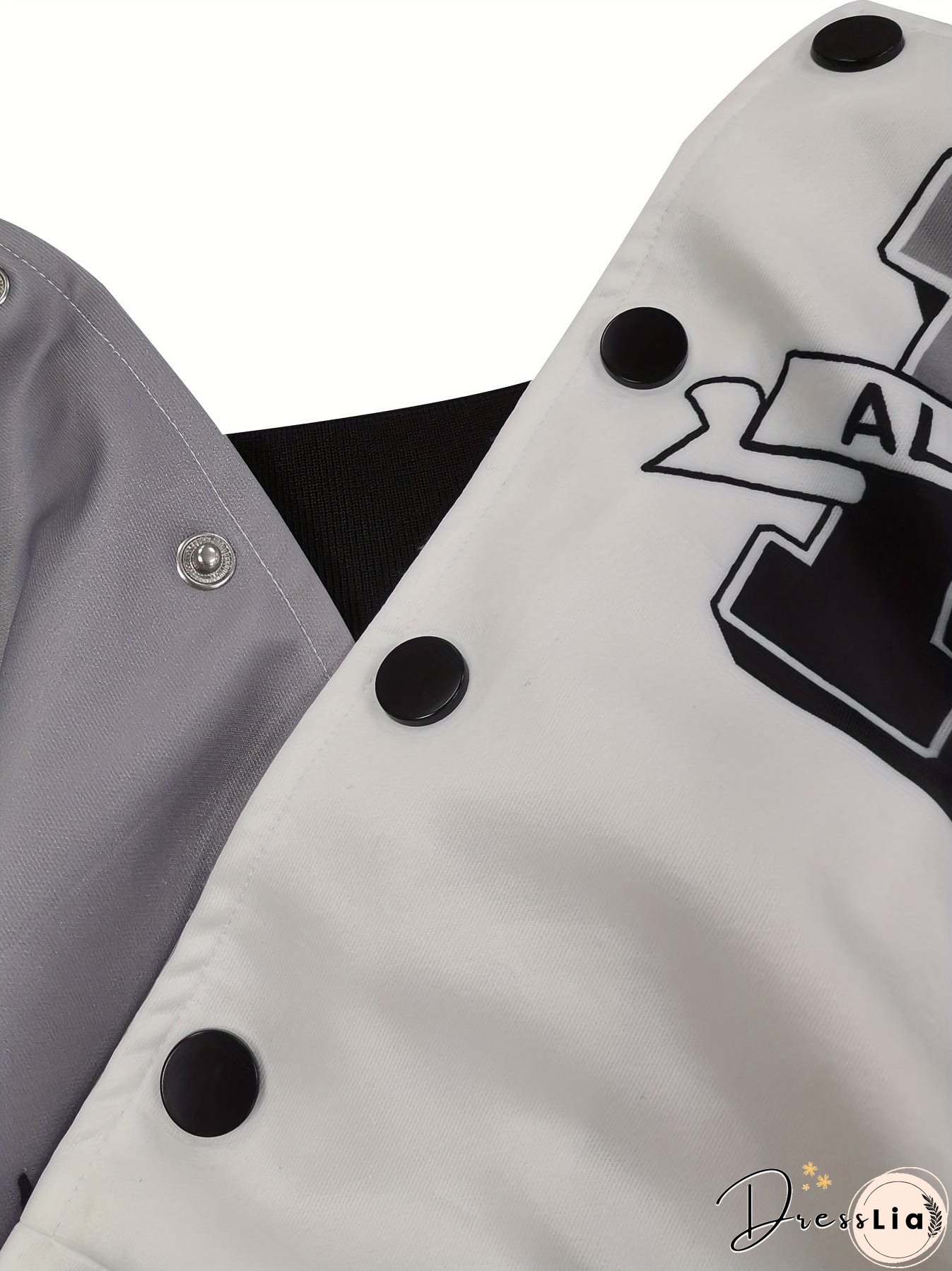 Casual Varsity Stylish Letter Print Button Front Jacket