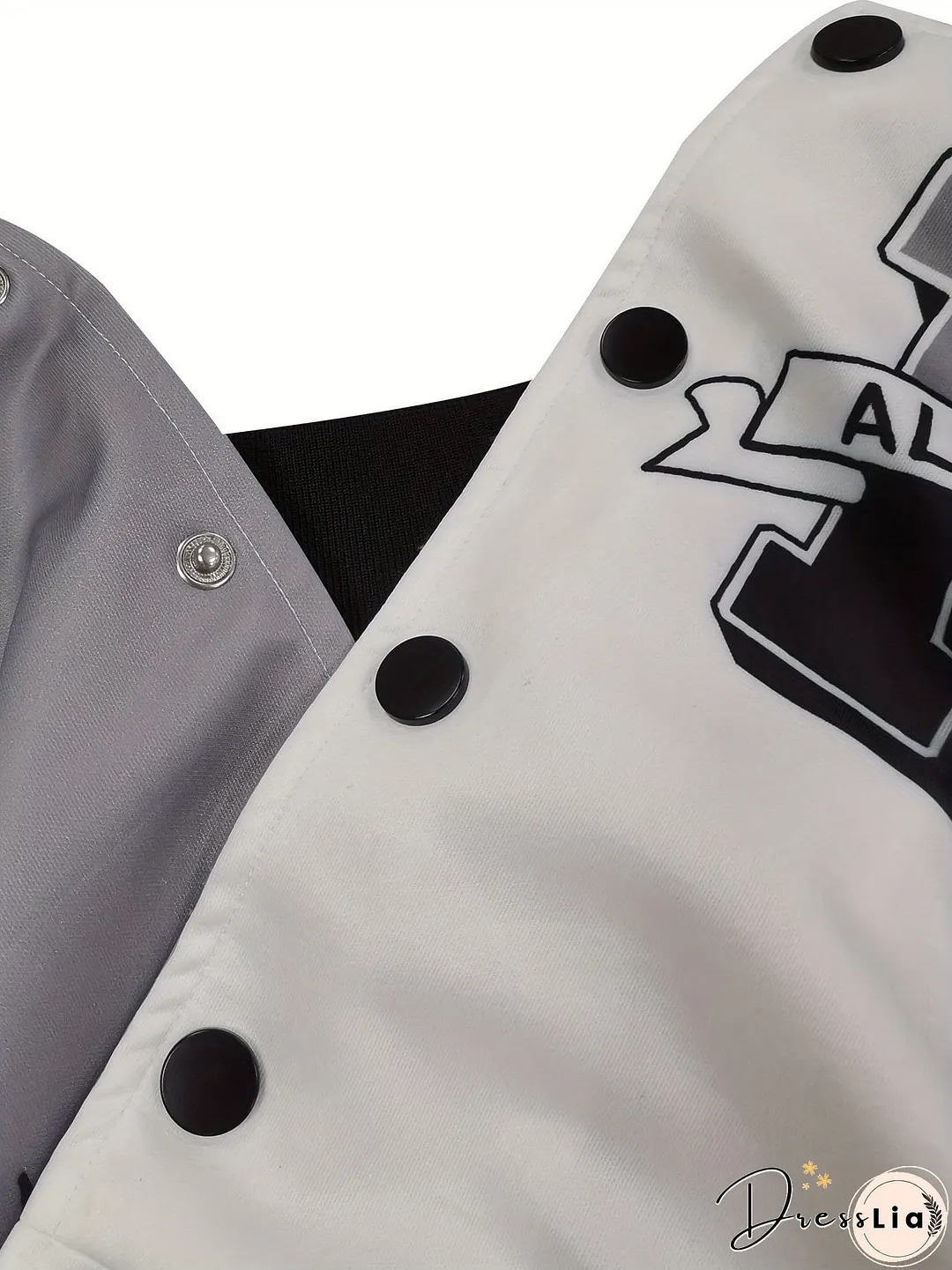 Casual Varsity Stylish Letter Print Button Front Jacket