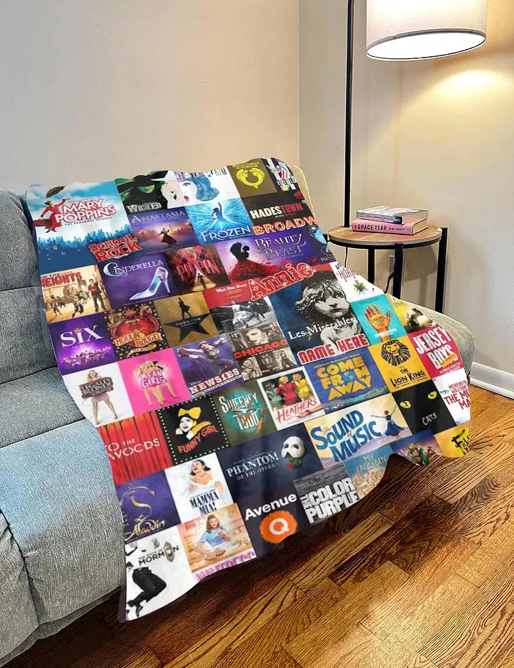 Musical Playbills Collage Blanket 
