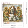 Beagle-Peinture au diamant de forage rond-40*40cm