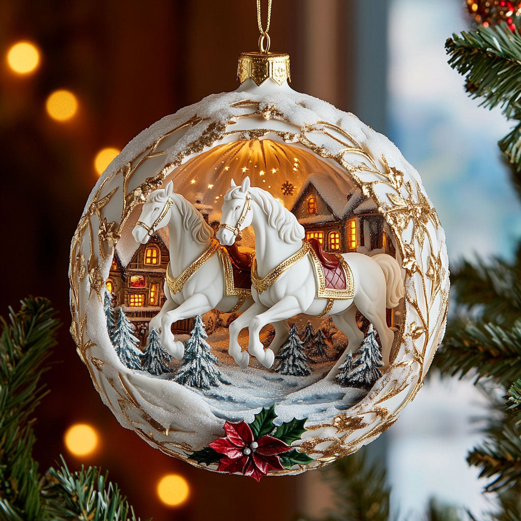 Golden Carousel Globe CW1610008CL Christmas Ornament
