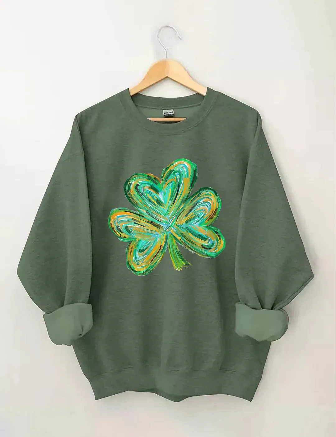 Cute St Patricks Four Leaf Clover Sweatshirt