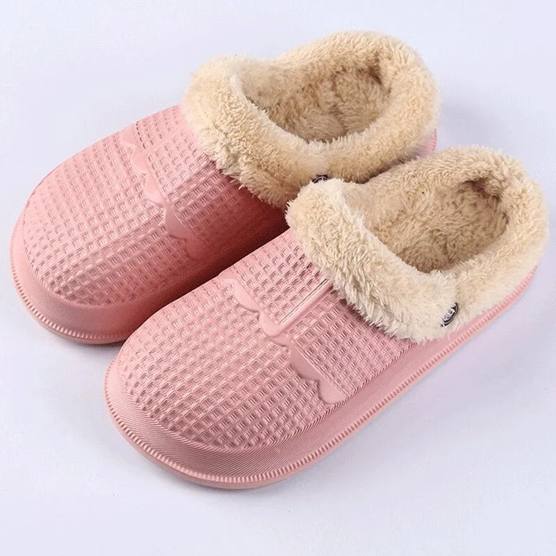 EVA Couple slippers house women Antiskid Waterproof Clogs Slippers Indoor outdoor Warm Cozy Plush Men Winter Slippers