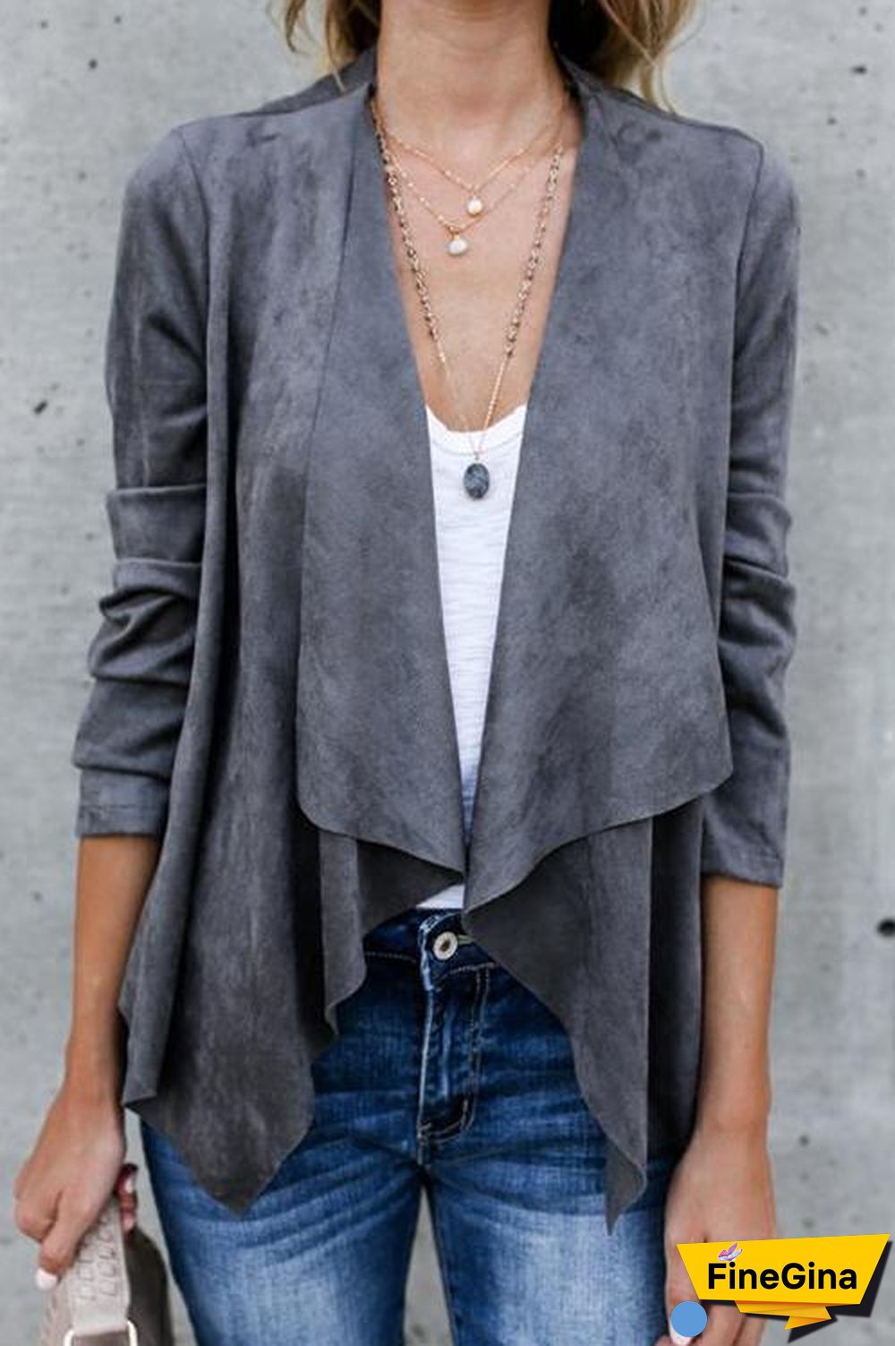 Trendy Long Sleeves Asymmetrical Coat