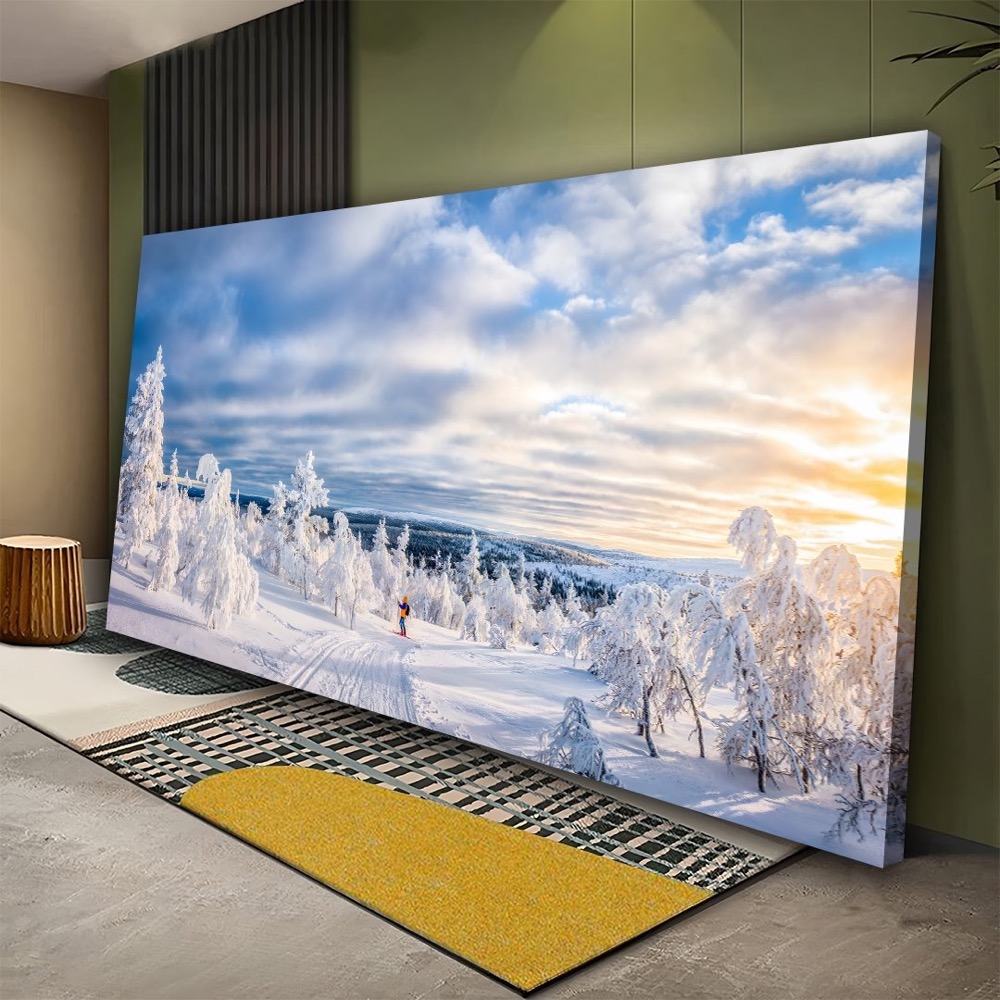 Beautiful Snow Forest Landscape Canvas Wall Art
